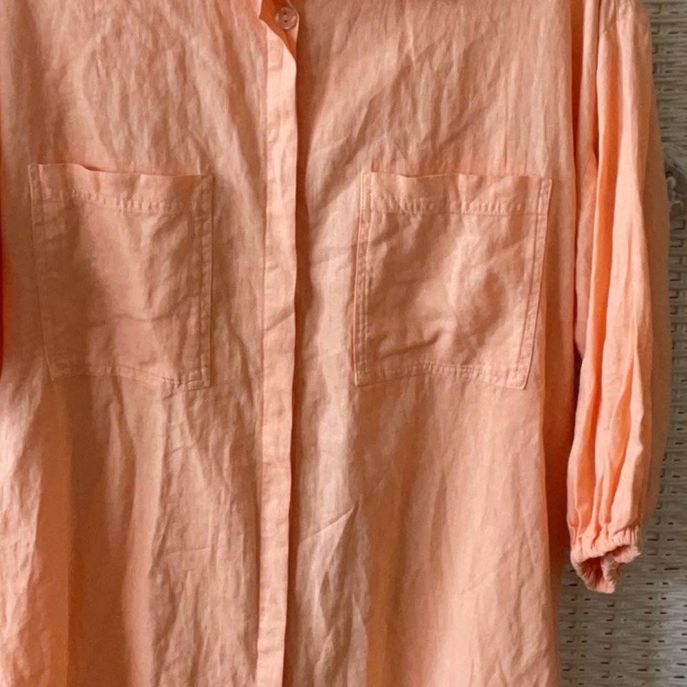 YFB Young Fabulous & Broke Sand Dollar Linen Orange Shirt Dress - Picture 10 of 14